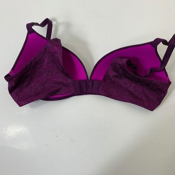 Ambrielle Back Smoothing Wire Free Bra in Purple Lace - Size 34C - Picture 6 of 6